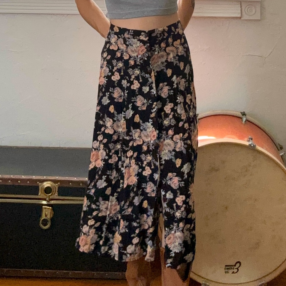 Black floral Maxi skirt